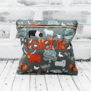Earthy Farm Animals Personalized Reusable Food Bag