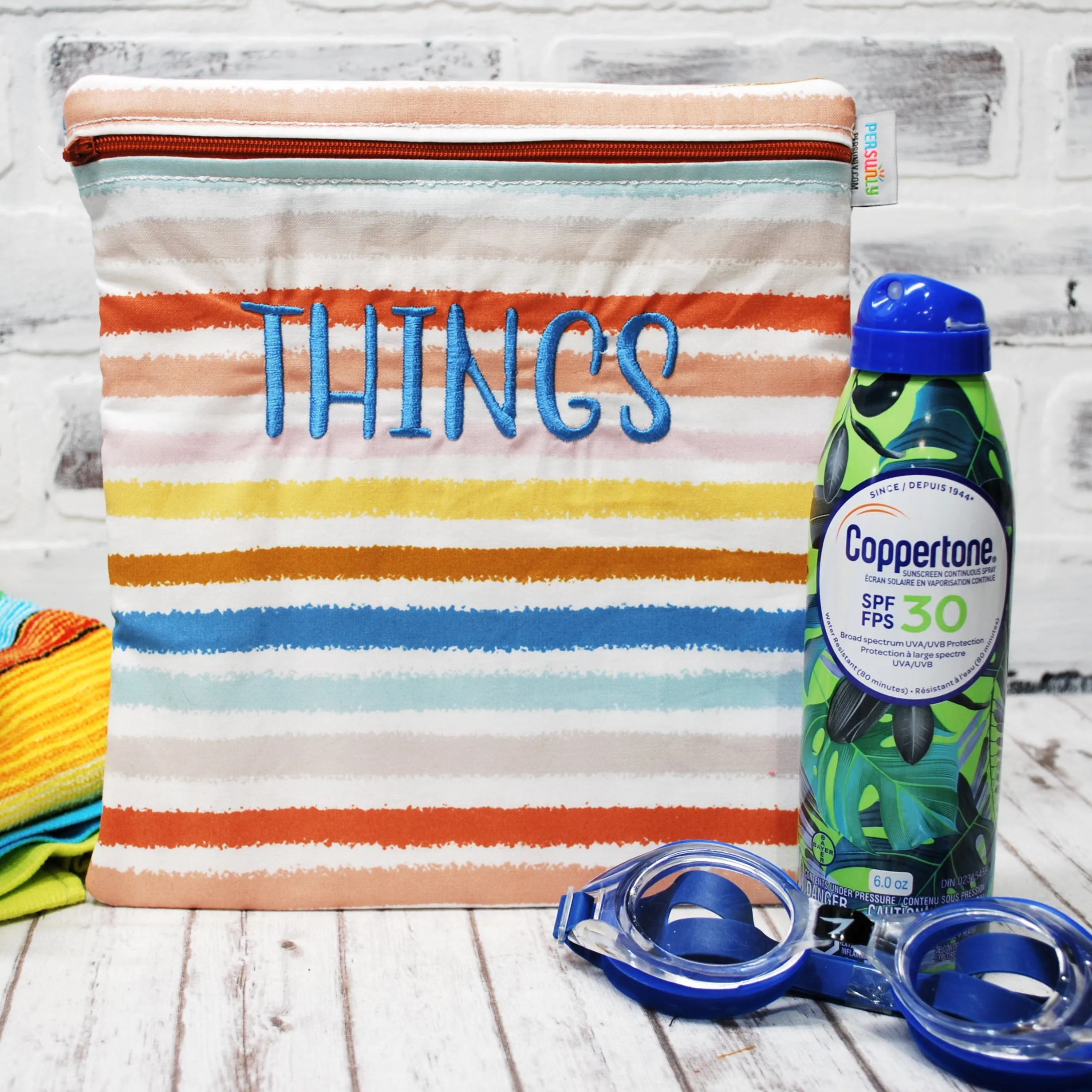 Earthy Stripes Personalized Reusable Bag