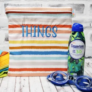 Earthy Stripes Personalized Reusable Bag