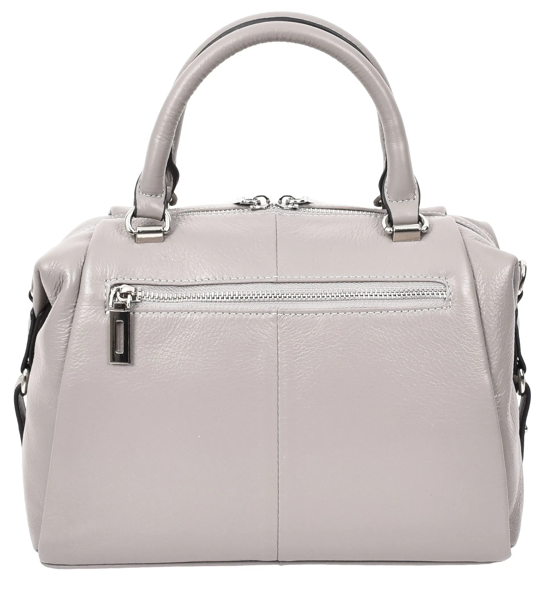 Edmonton Women Small Barrel Shape Leather Shoulder Handbag Grey
