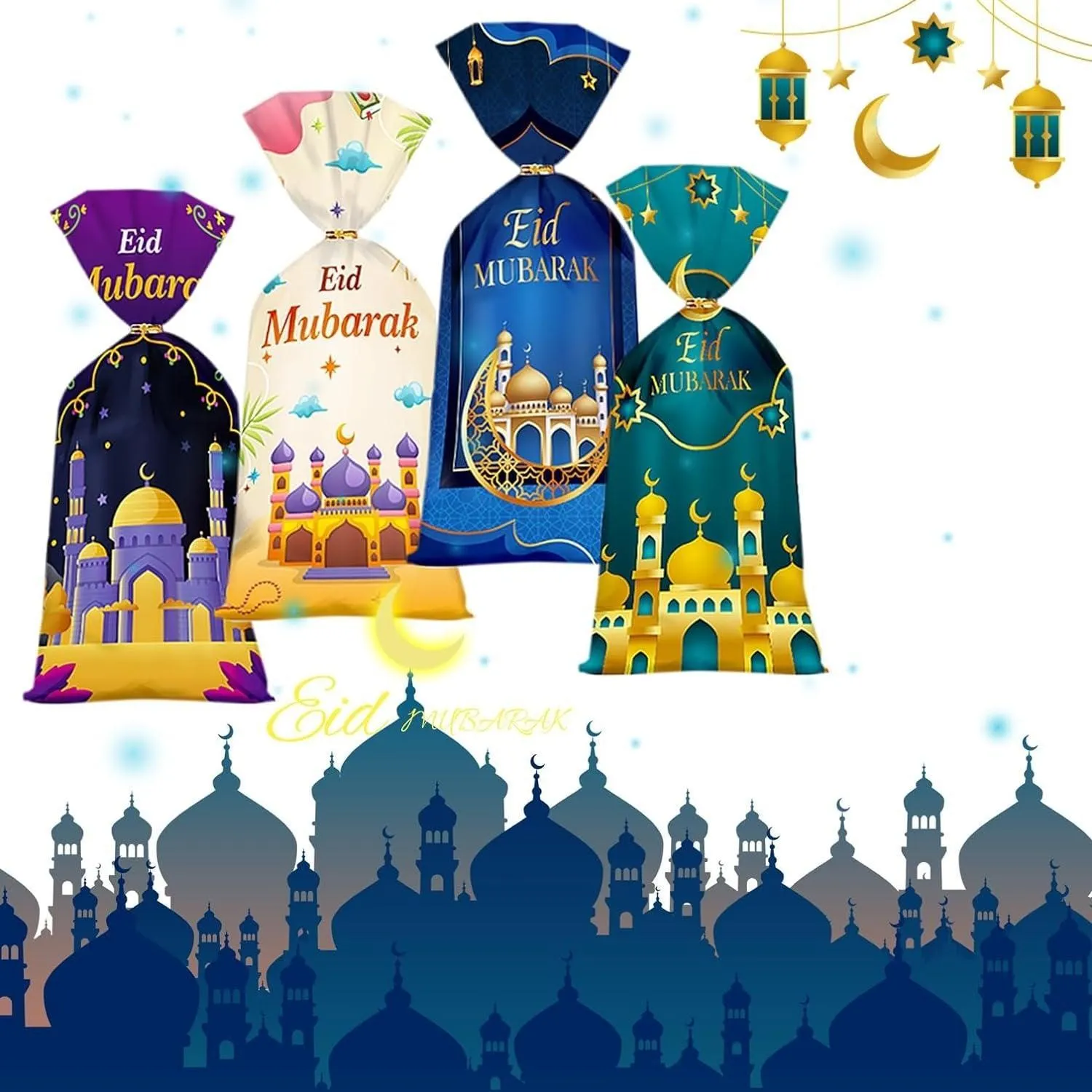 Eid Mubarak Gift Bags 150PCS