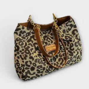 Elara - Leopard Print Canvas Tote