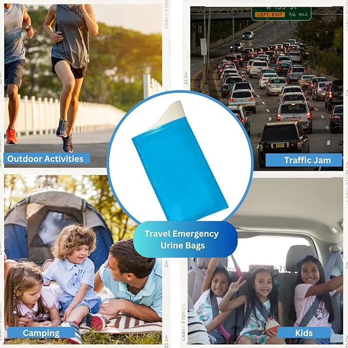 Emergency Urine Bags, 10 Pack 600ml Disposable Urinal Bags, Vomit Bags, Pee Bags Suitable for Travel, Camping, Traffic Jams, Patients