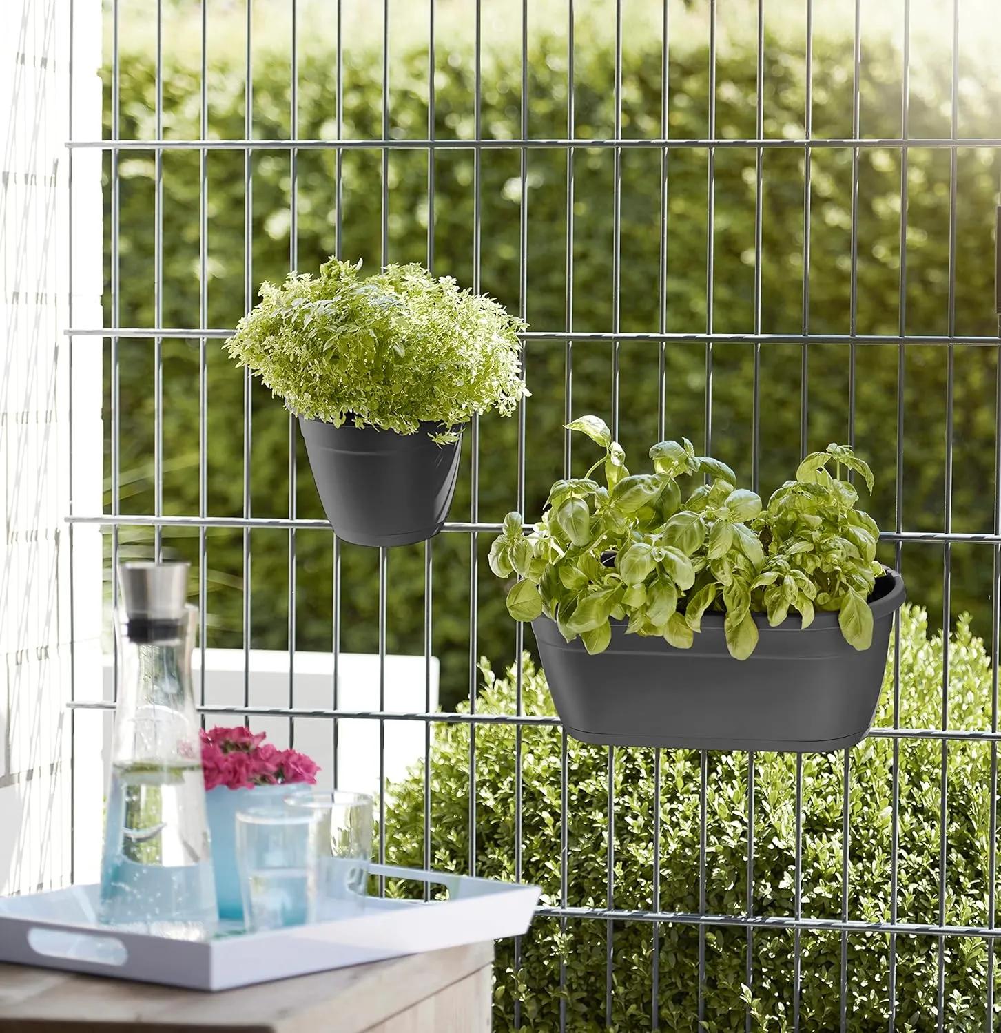 EMSA Hanging Planter, Column Shape, 20cm, Granite Grey, City, 517624