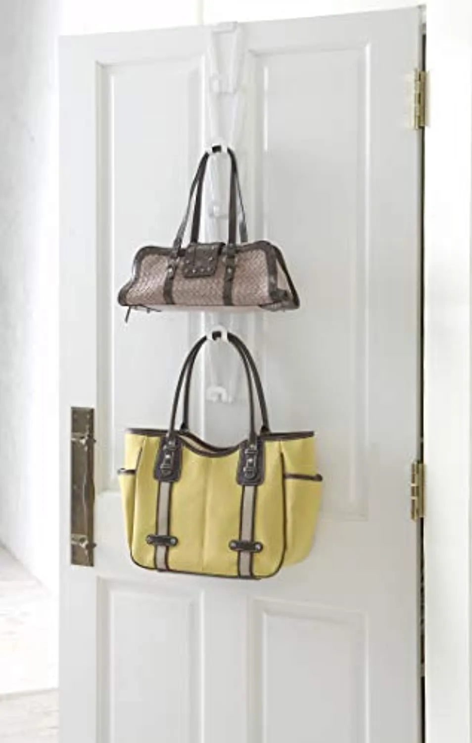 Enther home 6510 Chain Link Bag Holder-Closet Storage Hanging Organizer Rack, One Size, White