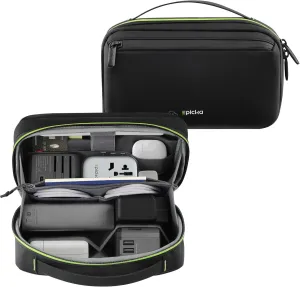 EPICKA Electronics Organizer Travel Case - Cable Organizer Bag for Travel Accessories, Tech Pouch for Cords, Charger, Adapter, Cables, Power Bank, Waterproof Storage Bag with Luggage Strap, Black