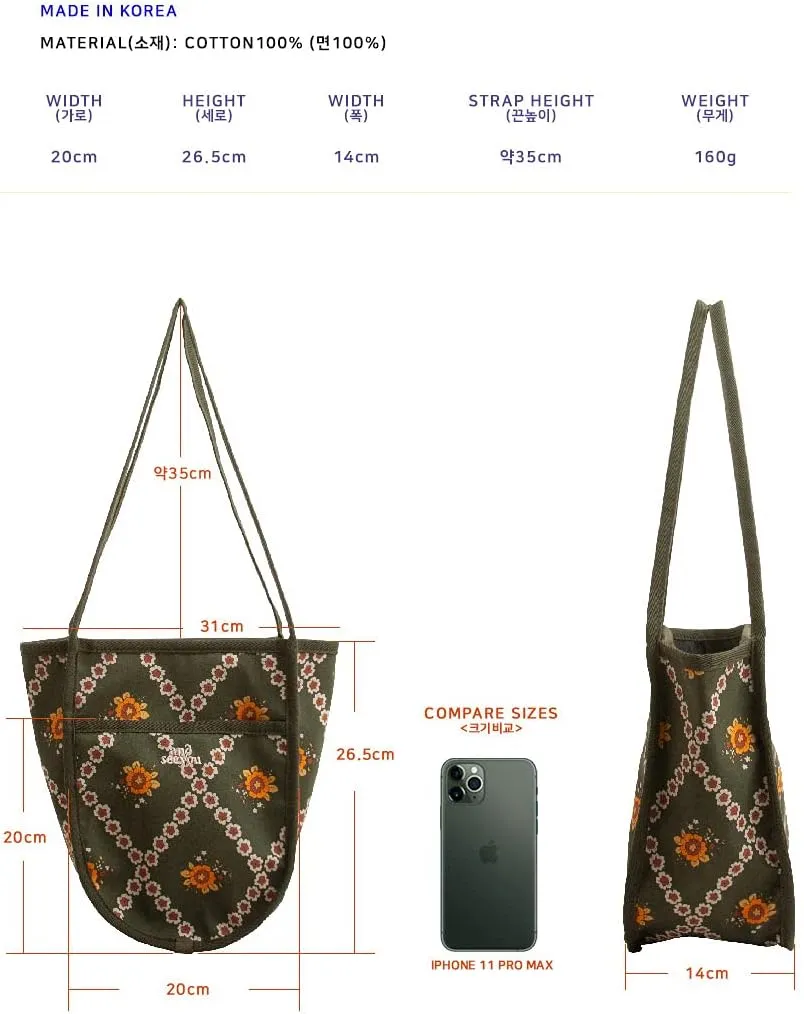Everyday Shoulder and Tote bags and purse for Women Lightweight Korea Designer unique Vintage print retro Bag