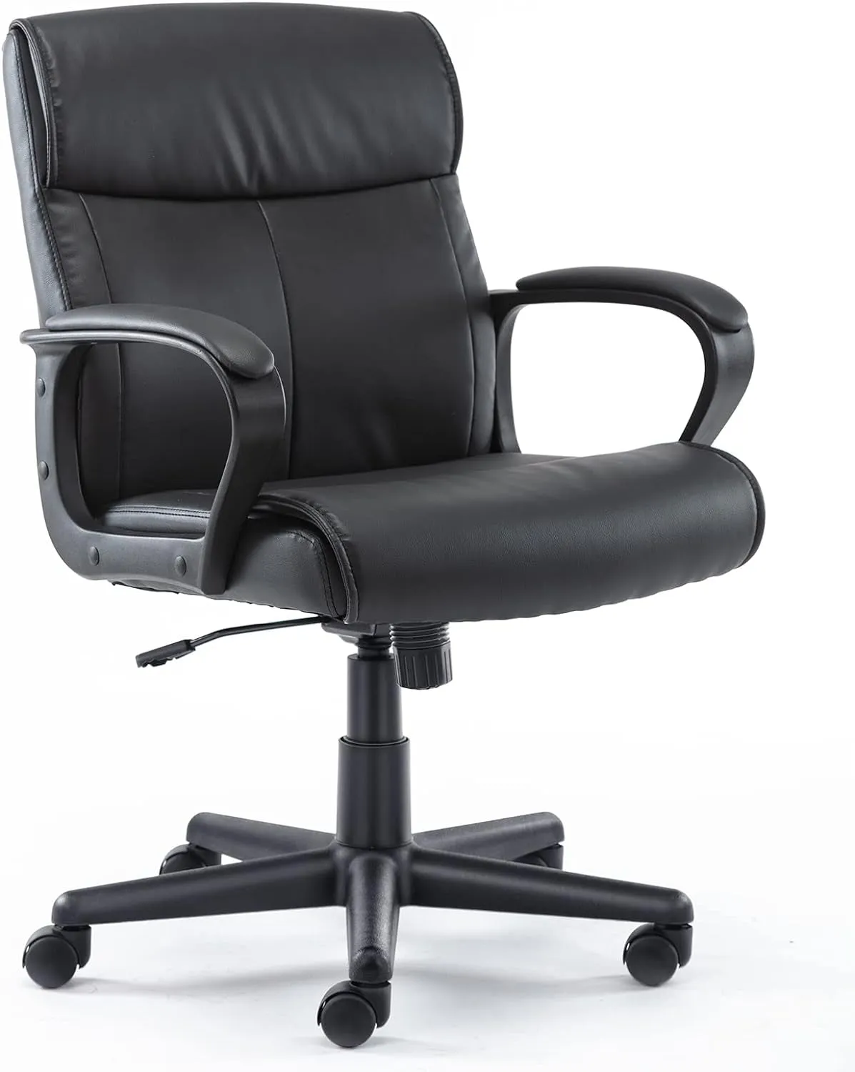Executive Office Chair with Padded Armrests Mid Back Lumbar Support