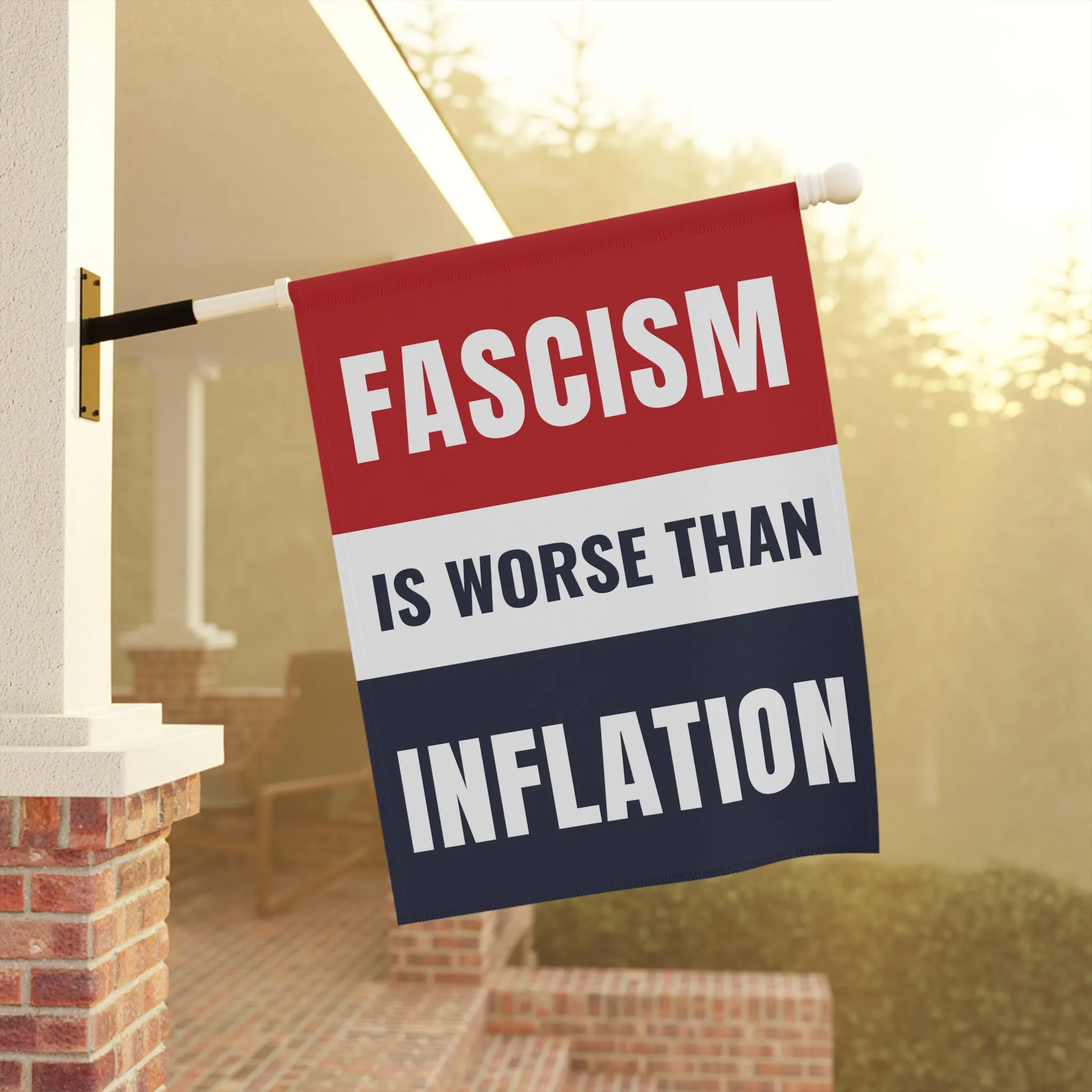 Fascism Is Worse Than Inflation Flag | Anti-Trump Protest Flag | Pro-Democracy Flag