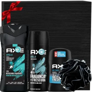 Father's Day Gift Set for Men, Includes Apollo Body Wash, Apollo Deodorant Stick, Ice Chill Deodorant Stick, Men's Shower Loofah in Gift Box, for Him Dad Fathers Man Boyfriend