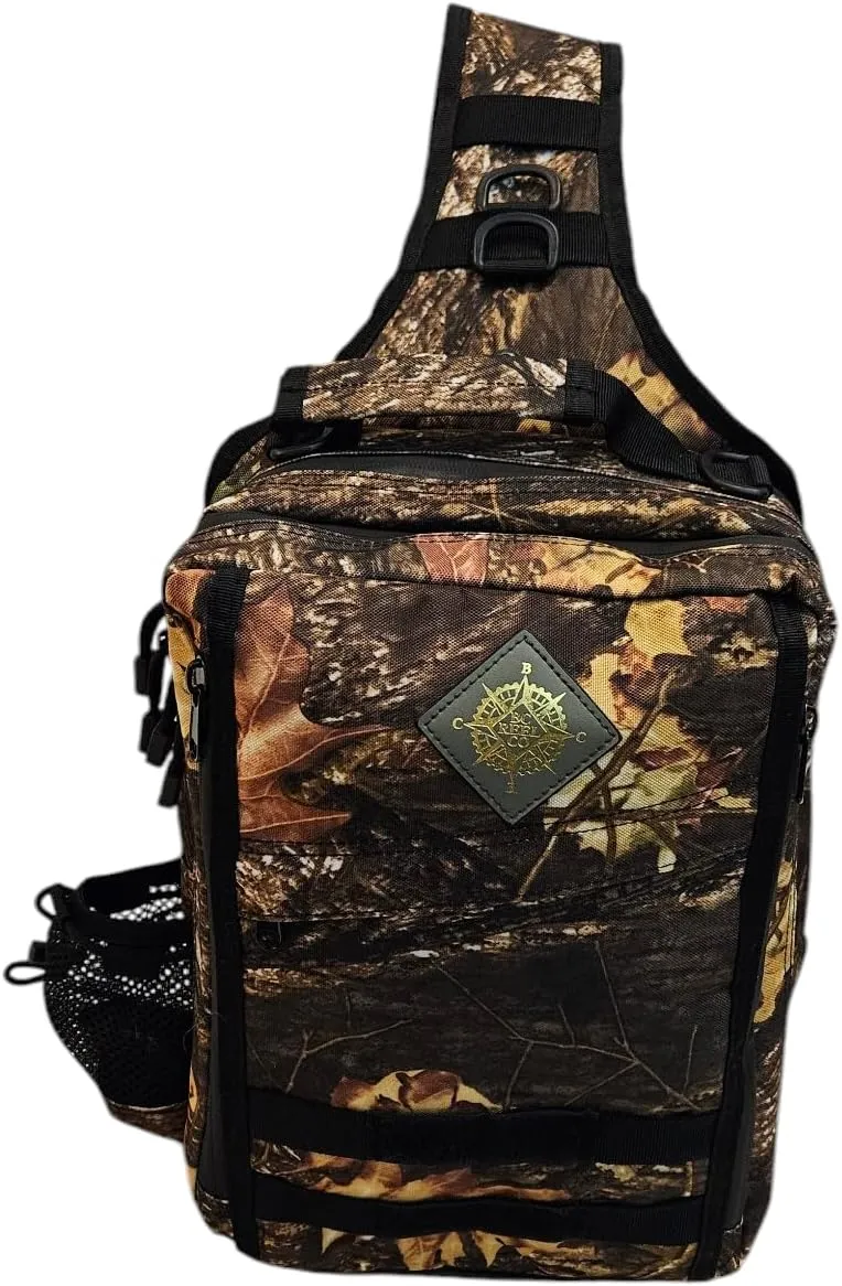 Fishing Sling Bag Tackle Storage Pack, Compact Lightweight Crossbody Backpack for Fishing Hunting Hiking, Foliage Camouflage