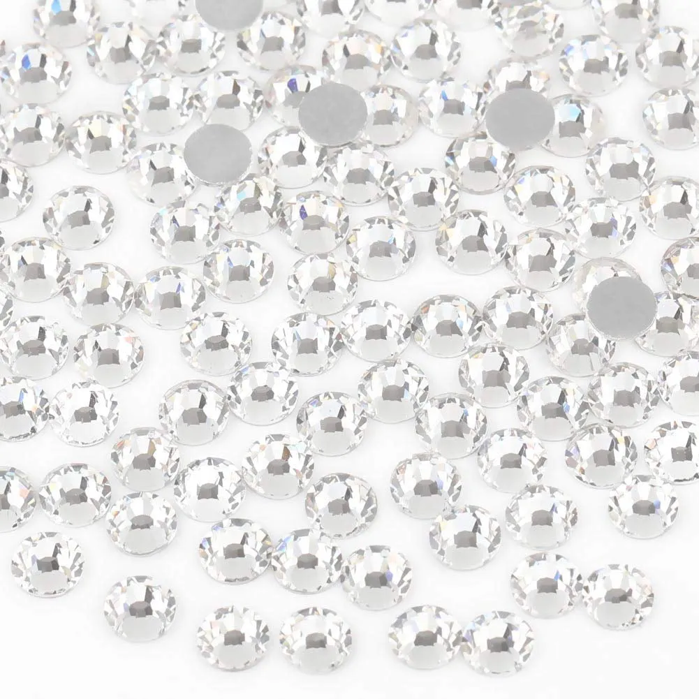 Flat Back Crystal Rhinestones round Gems for Nail Art and Craft Glue Fix, Crystalab (4.6-4.8Mm) Ss20/1440Pcs