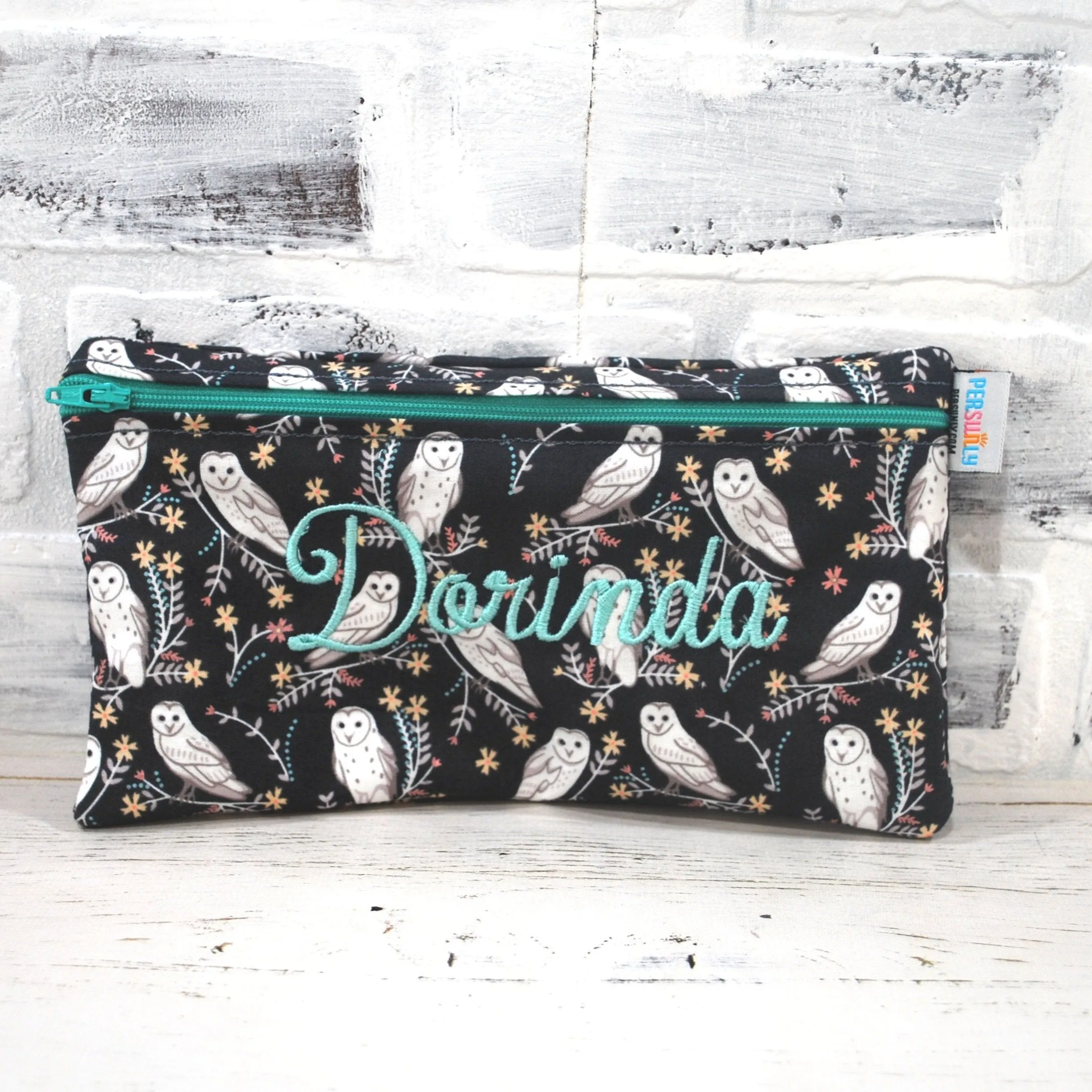 Floral Barn Owl Floral Personalized Reusable Bag