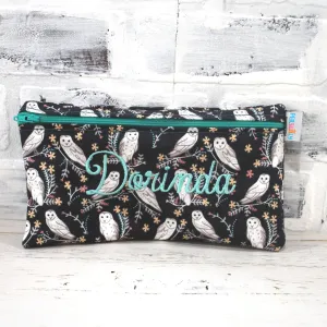 Floral Barn Owl Floral Personalized Reusable Bag