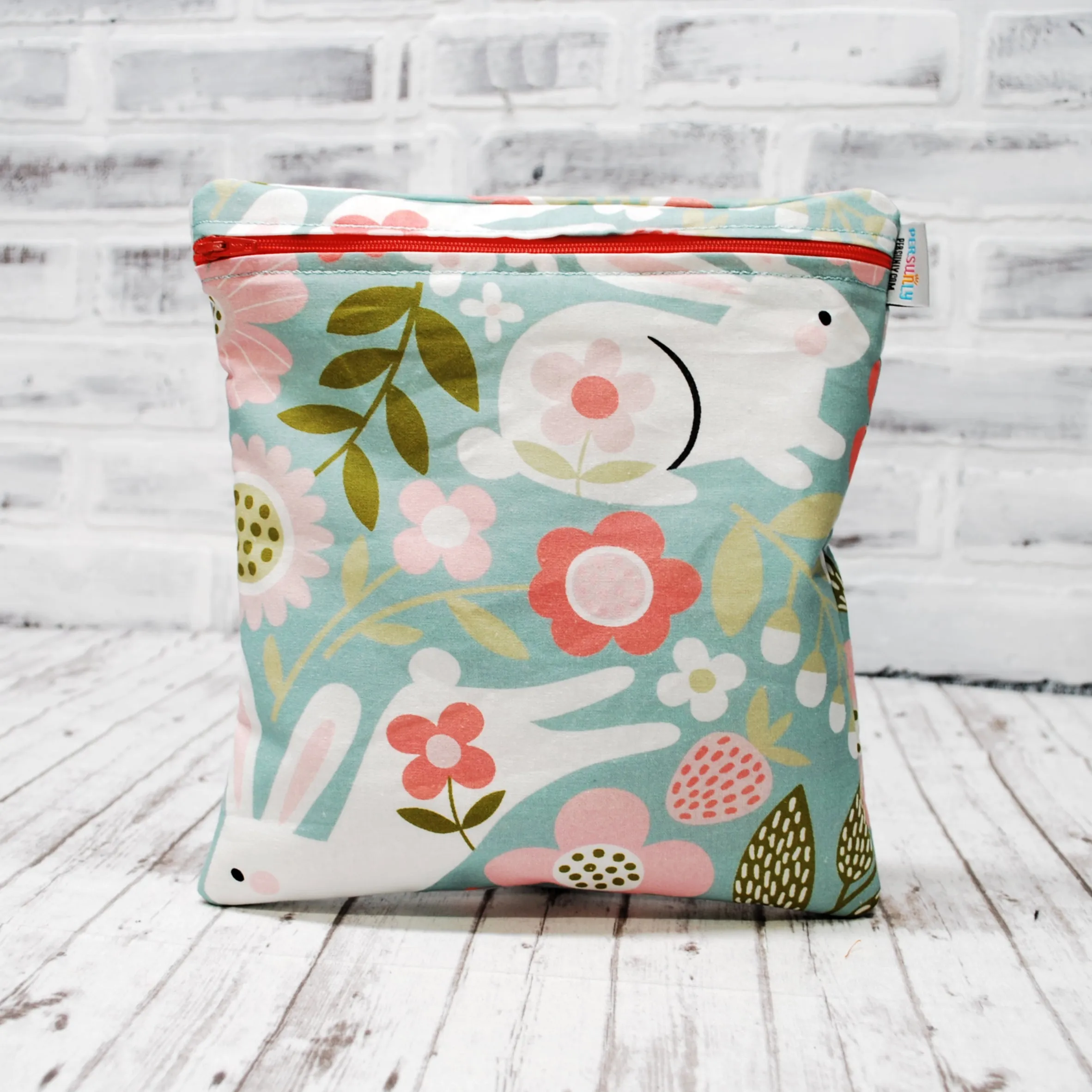Folk Floral Bunny Personalized Reusable Bag