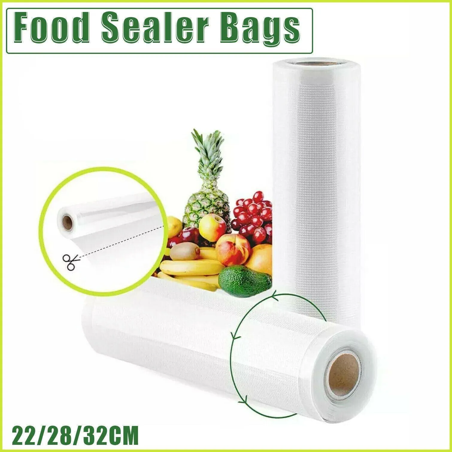 Food Vacuum Sealed Bags 2/10 Rolls PE&PA Clear