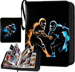 Football card binder, trading card binder, card binder, 9 Pocket with 40 Removable Sleeves, football card, binder football, collectible card, collectible card albums football card book 720 Pockets