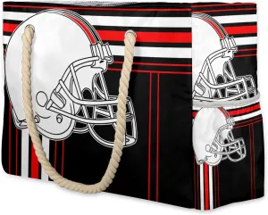 Football Helmet Large Beach Tote Bag Women Waterproof Sandproof Zipper Black Red Beach Bag for Pool Gym Grocery Travel with Wet Pocket