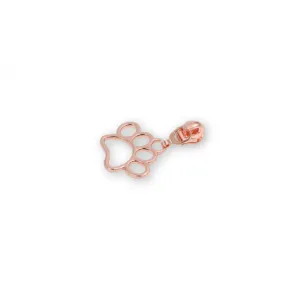 Four #5 Paw Print Zipper Pulls- Rose Gold