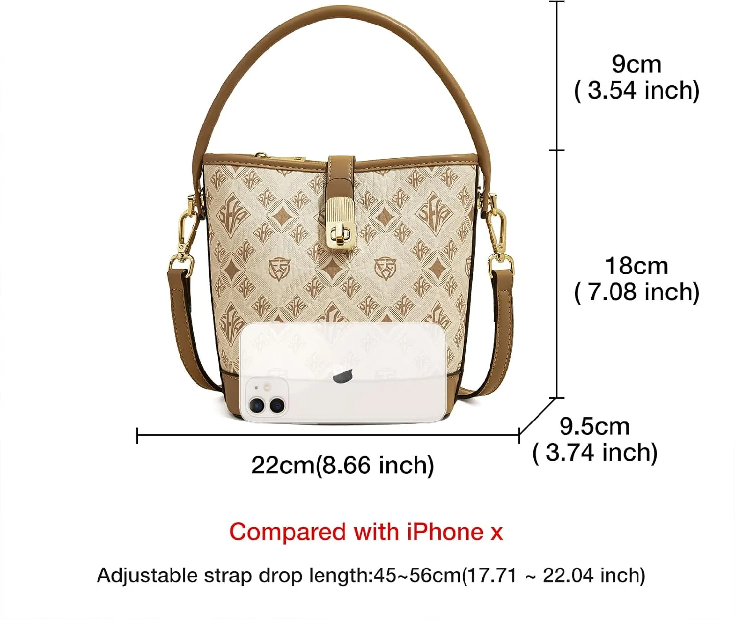 FOXLOVER Small Bucket Bag For Women Fashion Simplicity Crossbody Handbag Designer Shoulder Purse