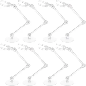 FREEBLOSS 10PCS Doll Stand Display Holder Acrylic Doll Display Stand Adjustable Doll Stand Doll Holder Action Figure Stand Support 2.75*5.5 Inch