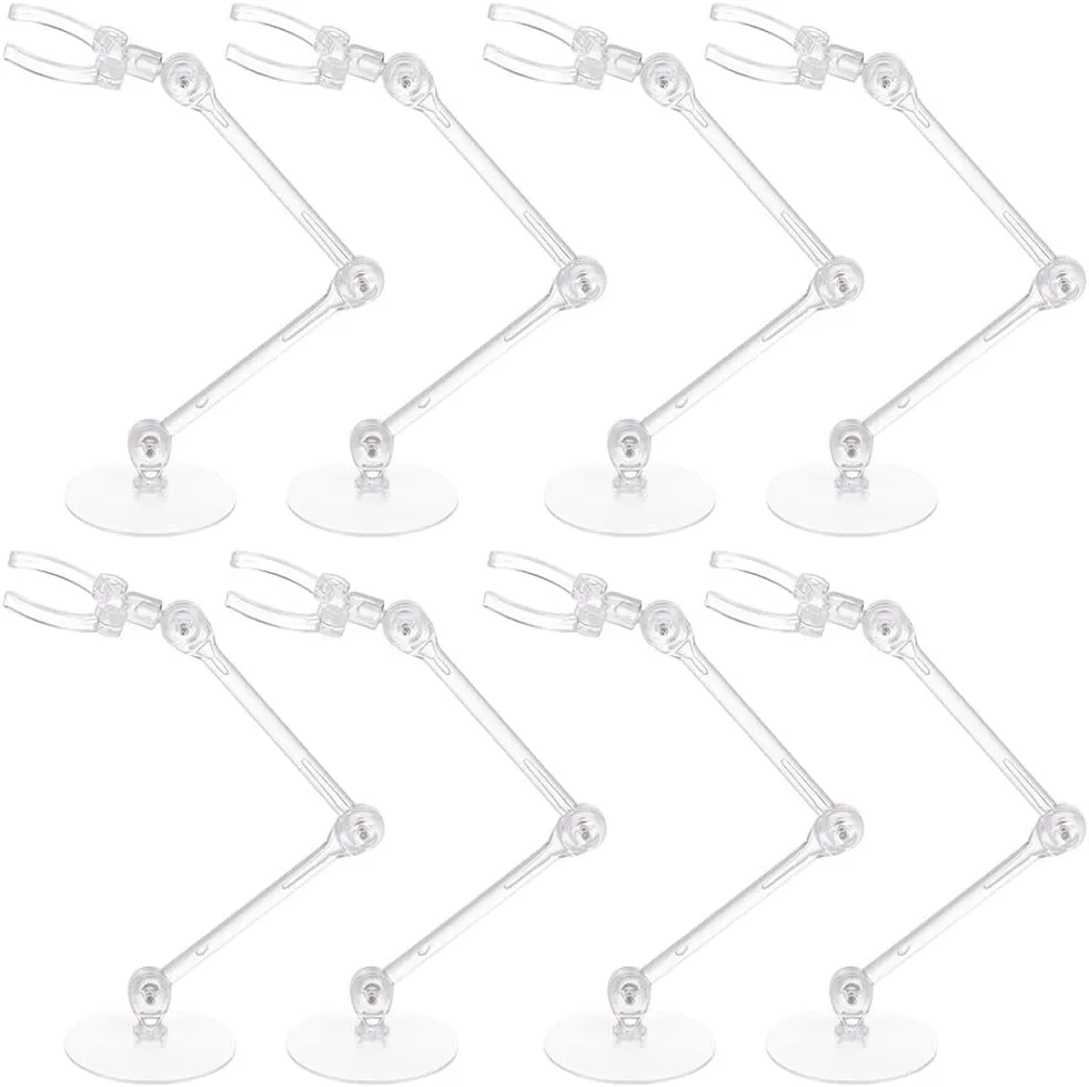 FREEBLOSS 10PCS Doll Stand Display Holder Acrylic Doll Display Stand Adjustable Doll Stand Doll Holder Action Figure Stand Support 2.75*5.5 Inch