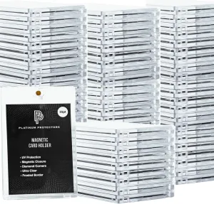 Full Case of 35pt Magnetic Card Holders (100 Pack) for Trading Cards with UV Protection Ultra Clear One Touch Style