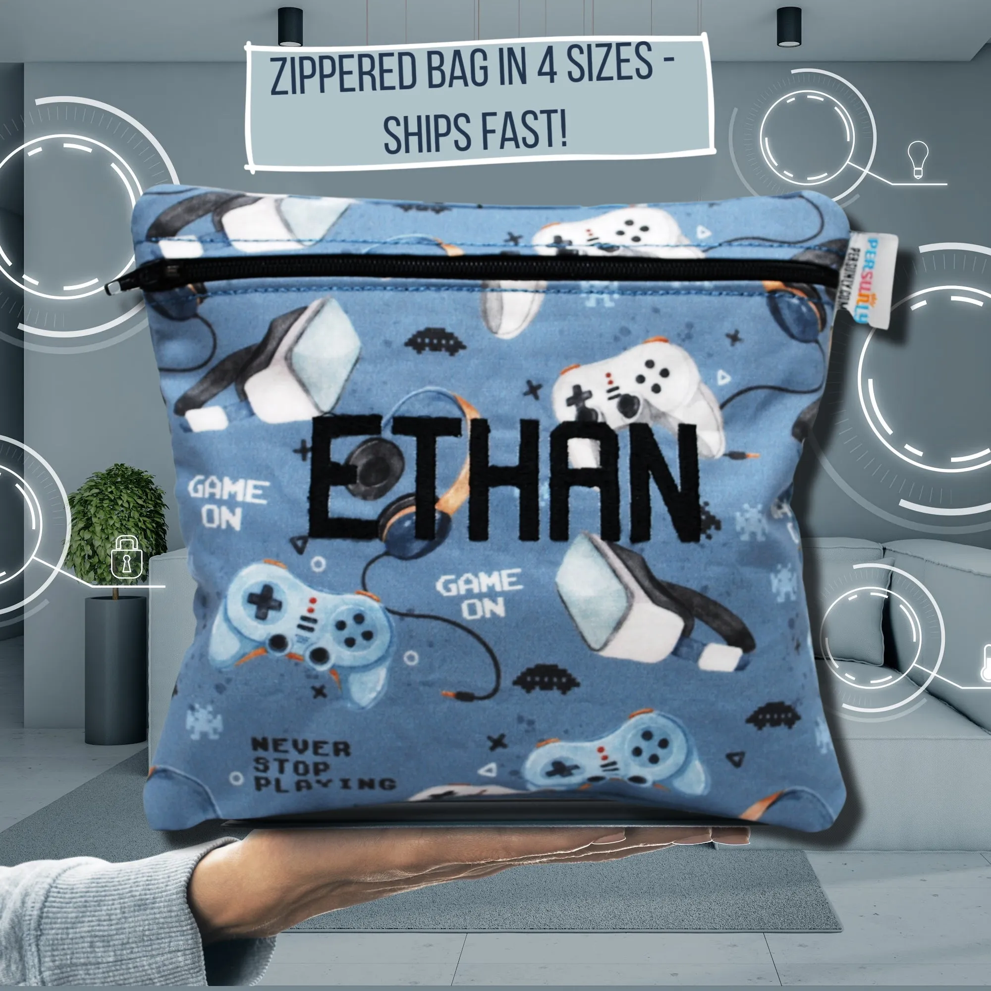 Game On Personalized Reusable Food Bag