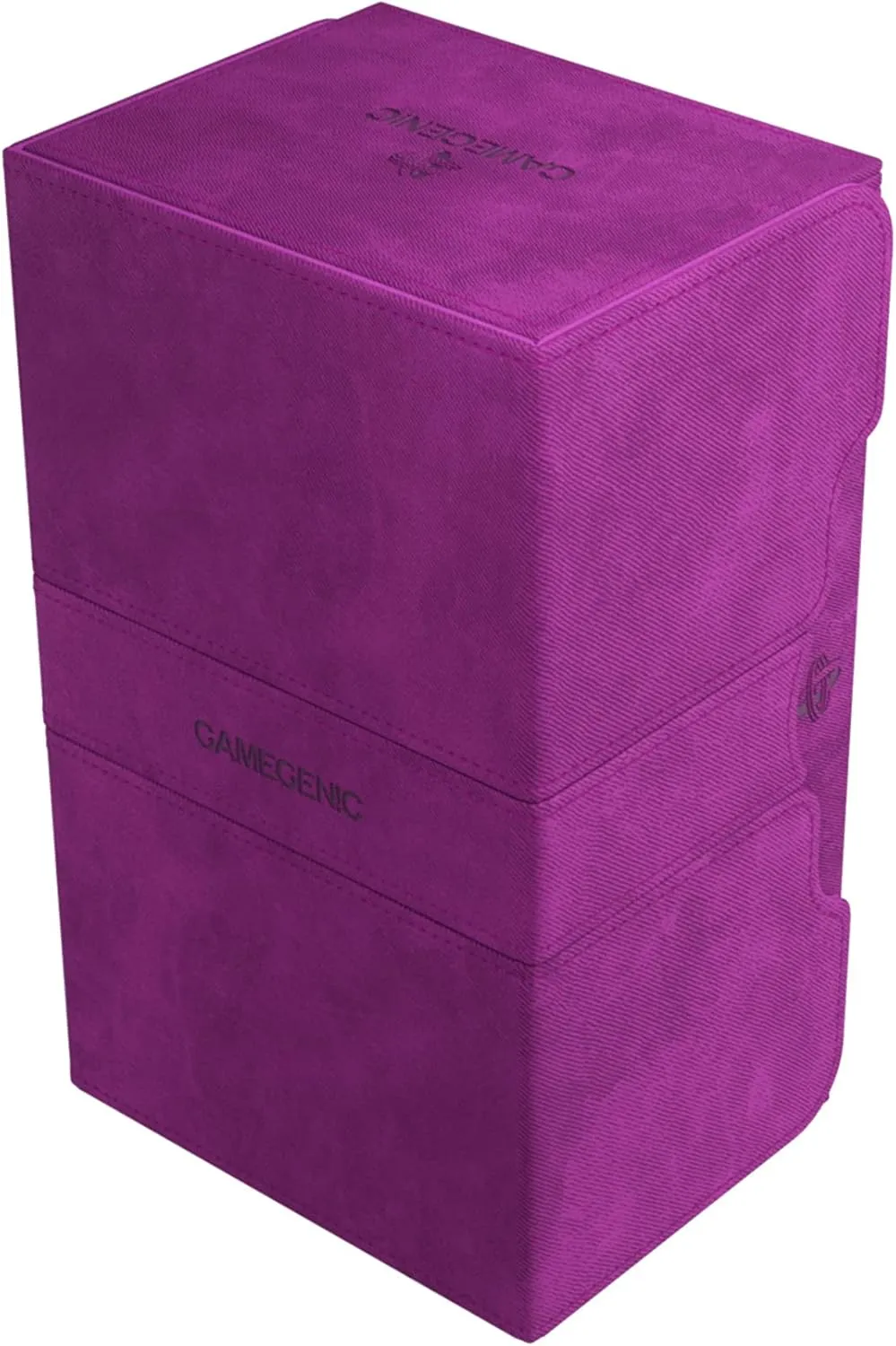 Gamegenic Stronghold 200  XL Convertible Deck Box | Double-Sleeved | Card Game Protector with Accessories Drawer | Nexofyber Surface | Holds up to 200 Cards | Purple | Made by Gamegenic (GGS20113ML)