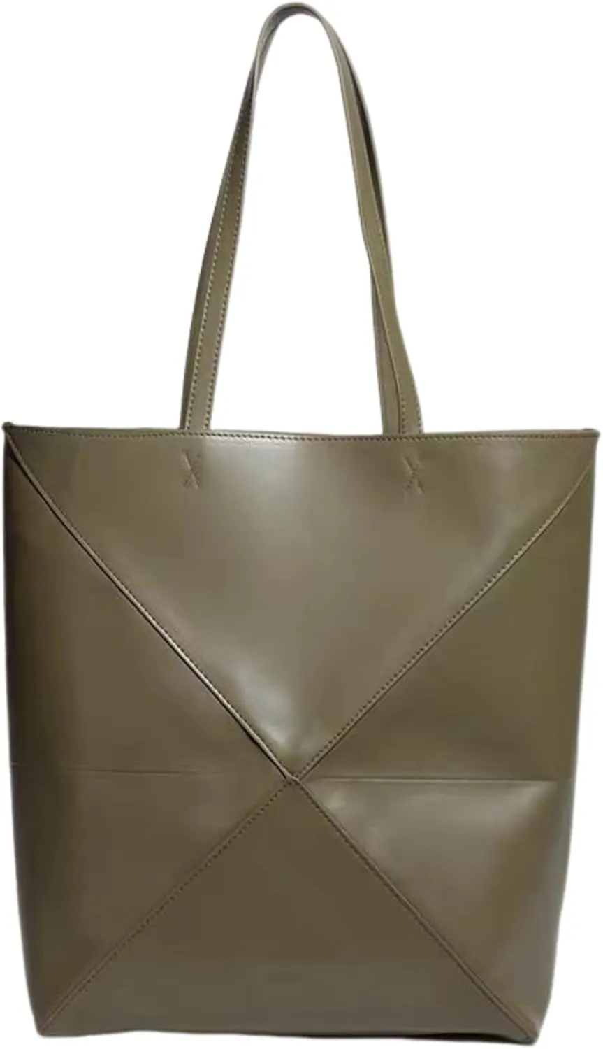 Genuine Leather Large Tote Bag Luxury Designer Handbags for Women Tote Purse (Black,Large)