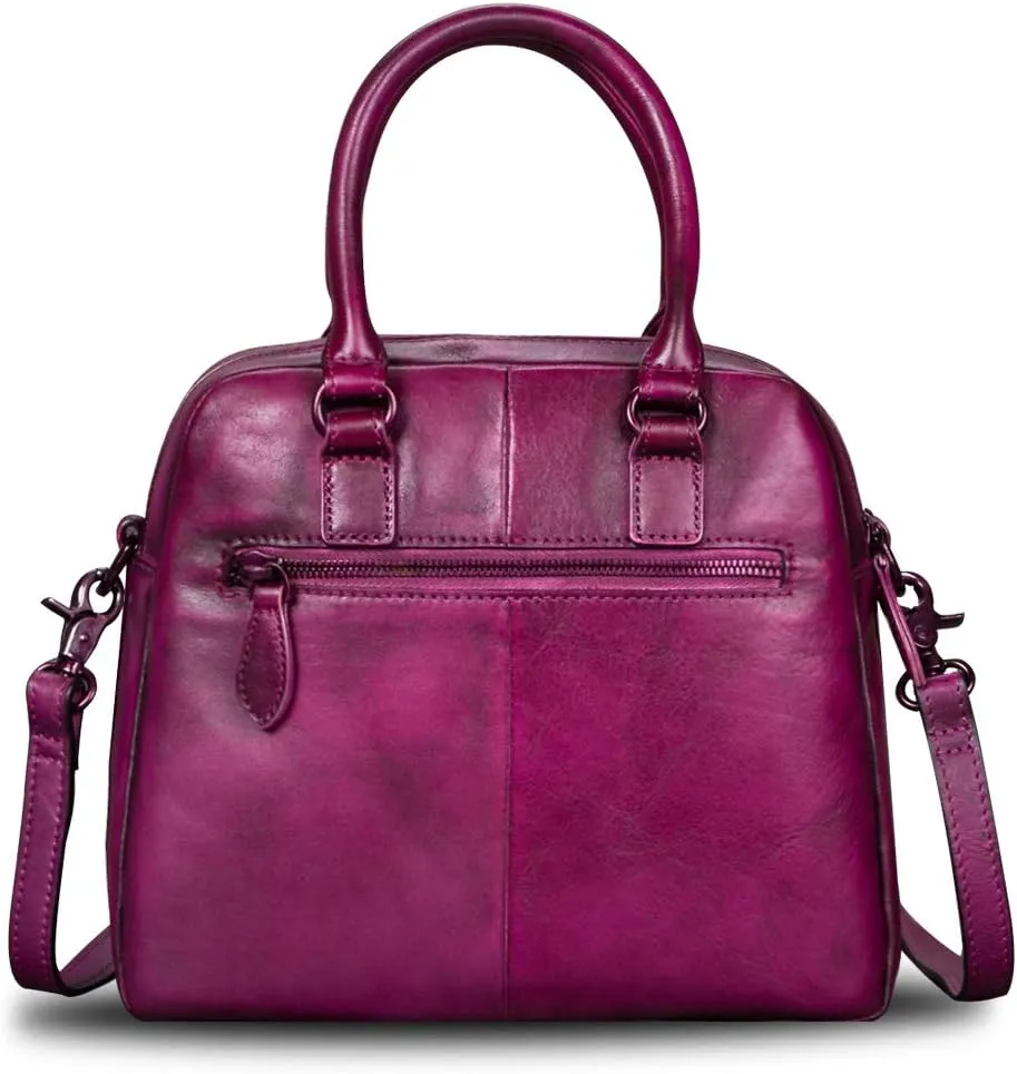 Genuine Leather Satchels for Women Top Handle Bags Handmade Vintage Crossbody Bag Purses Shoulder Bag