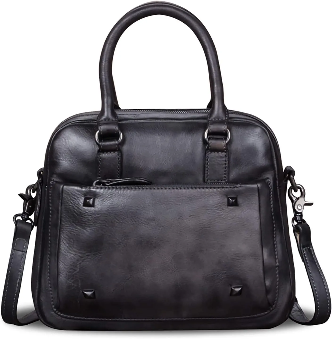 Genuine Leather Satchels for Women Top Handle Bags Handmade Vintage Crossbody Bag Purses Shoulder Bag