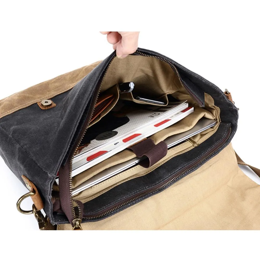 Gewachste Canvas Messenger-Tasche | WINNIPEG