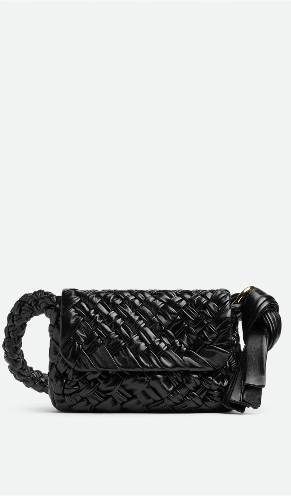 Giana Weave Shoulder Bag - Black