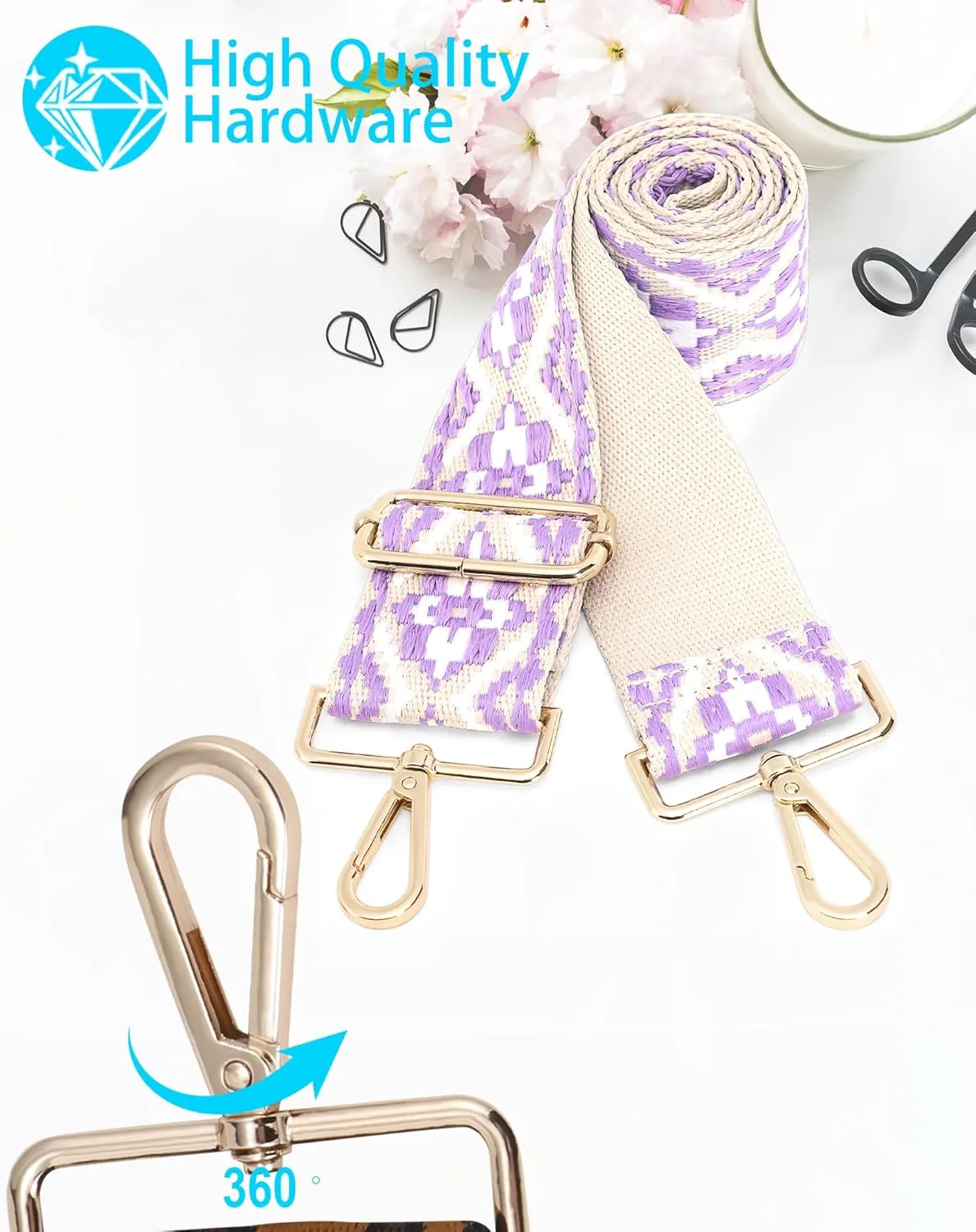 GINJKGO Purse Straps Replacement Crossbody - Adjustable Bag Strap for Purses, Wide Shoulder Strap for Women Guitar Purses