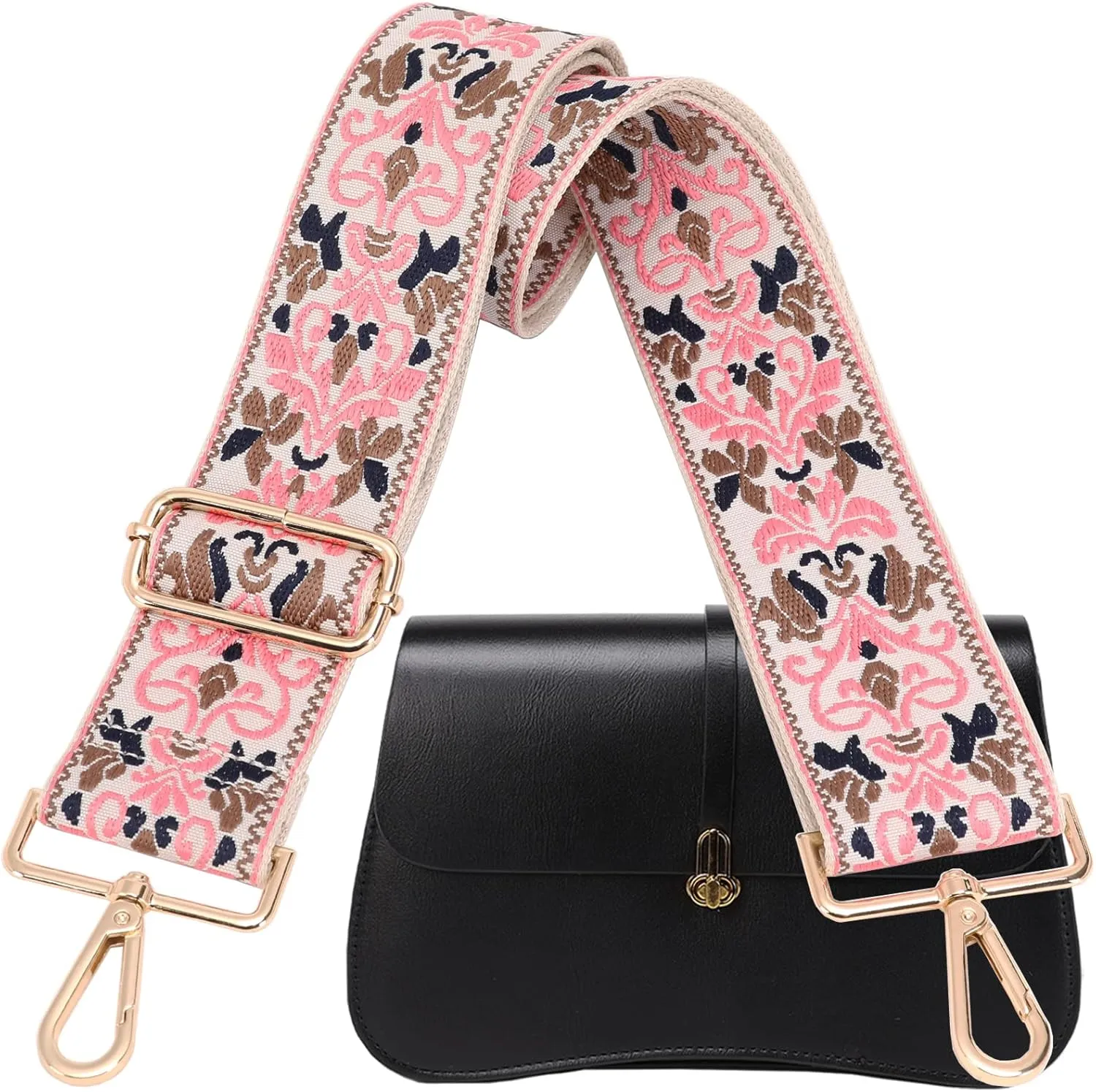GINJKGO Purse Straps Replacement Crossbody - Adjustable Bag Strap for Purses, Wide Shoulder Strap for Women Guitar Purses