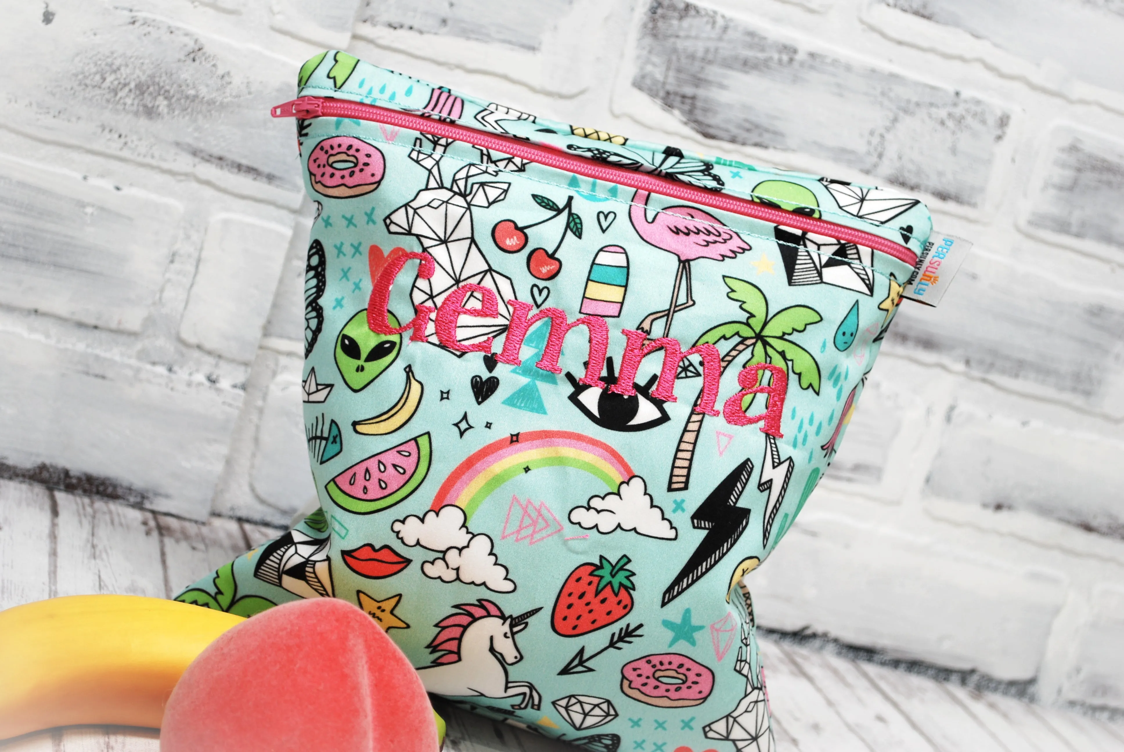 Girl's Doodle Personalized Reusable Bag