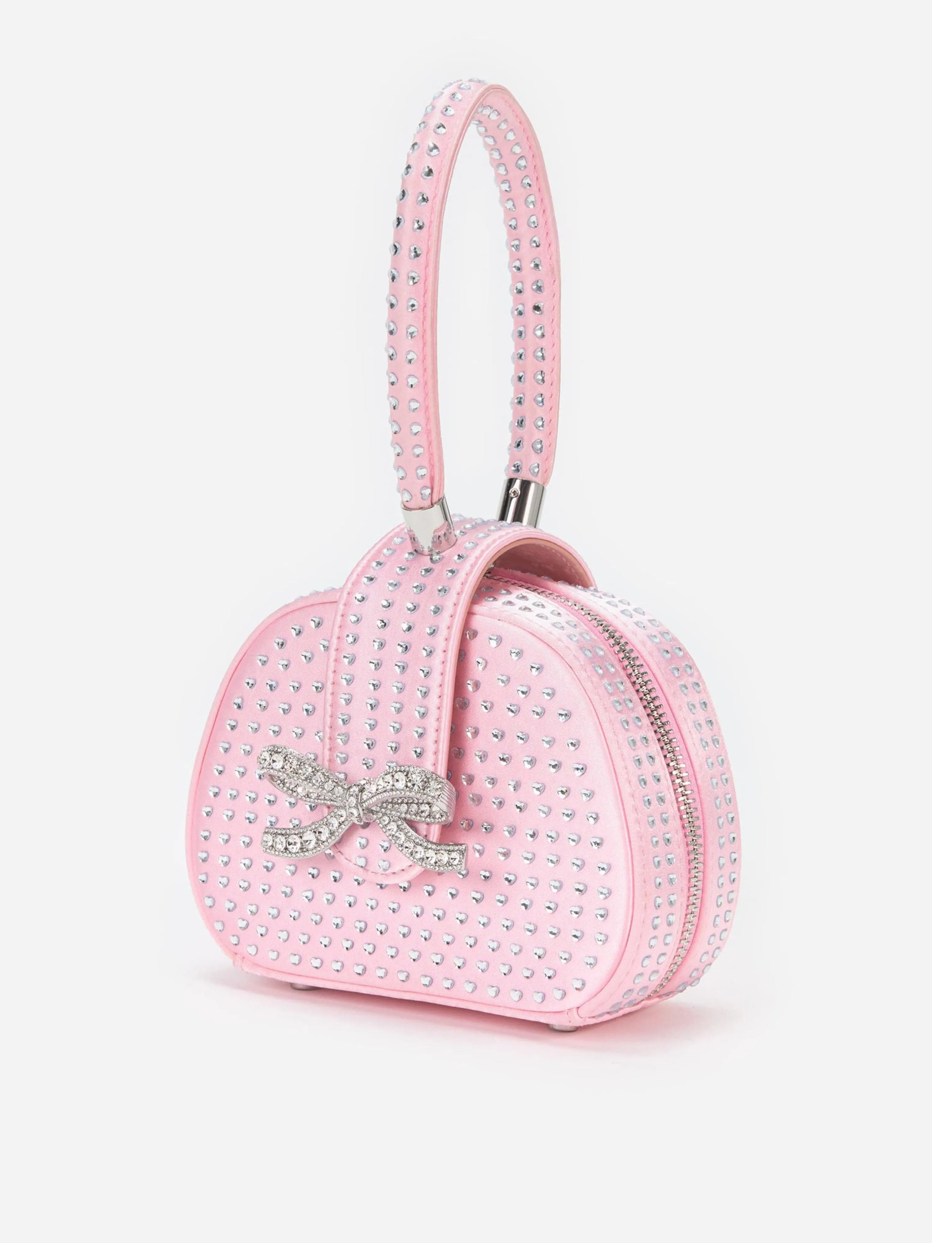 Girls Heart Rhinestone Bag in Pink (15cm)