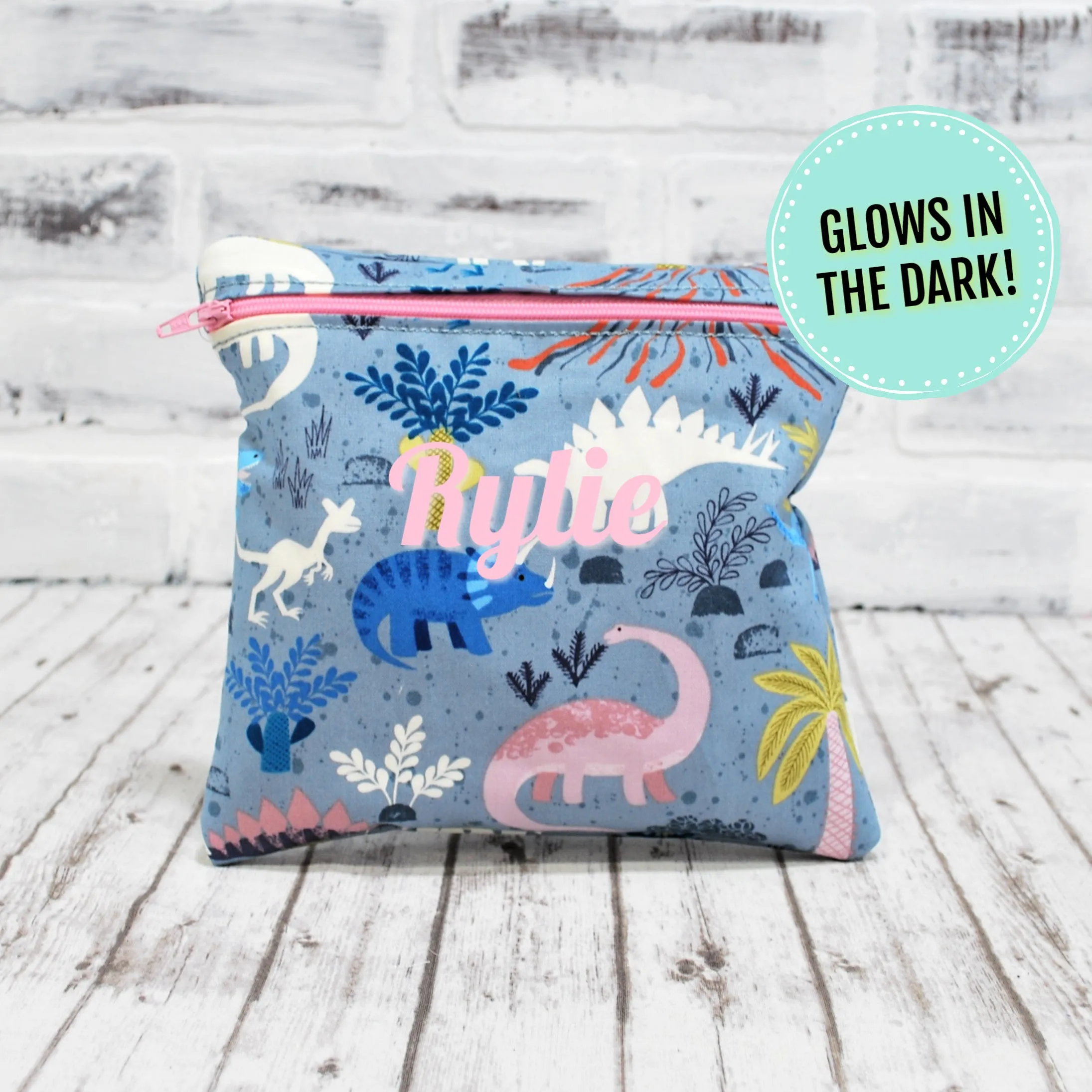 Girly Dinosaur Personalized Reusable Bag