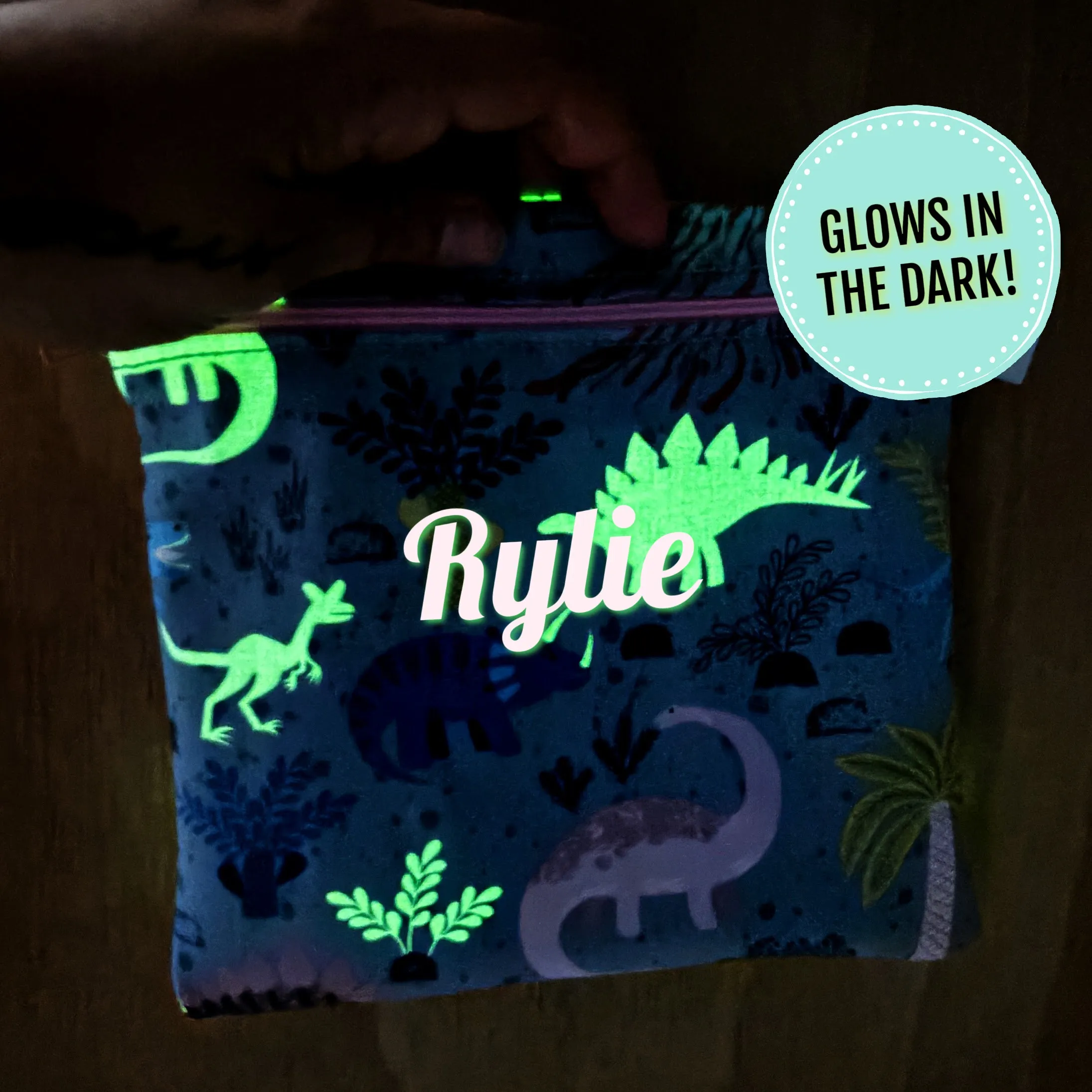 Girly Dinosaur Personalized Reusable Bag