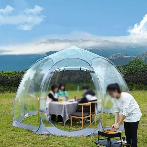 Glamping Tent Bell Tent, 4 Seasons Yurt Tent Luxury Canvas Tents for Family Camping Outdoor Hunting Party - Breathable Hot Tent for 4/8 Person