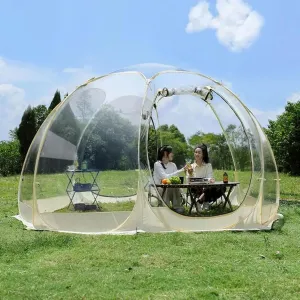 Glamping Tent Bell Tent, 4 Seasons Yurt Tent Luxury Canvas Tents for Family Camping Outdoor Hunting Party - Breathable Hot Tent for 4/8 Person
