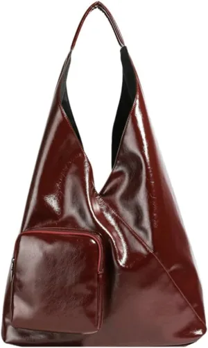 Glossy Vegan Leather Tote Bag for Women Large Shoulder Bag Casual Work Handbag Travel Purse Top Handle Satchels