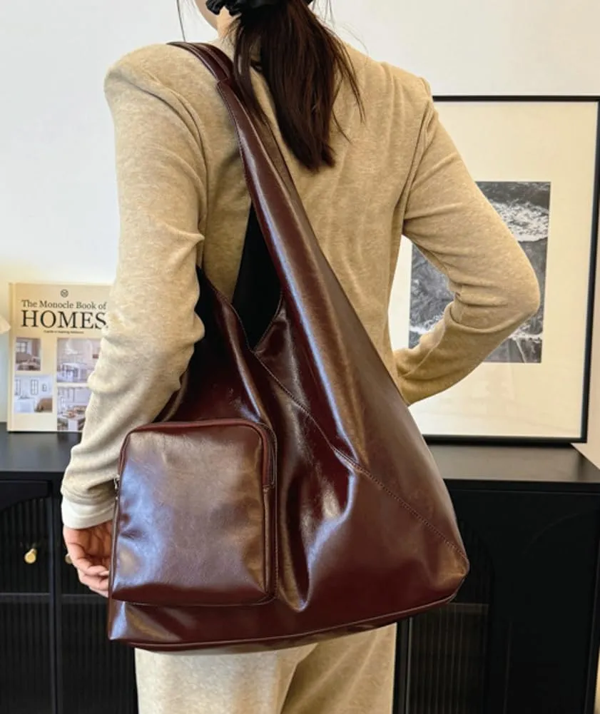 Glossy Vegan Leather Tote Bag for Women Large Shoulder Bag Casual Work Handbag Travel Purse Top Handle Satchels