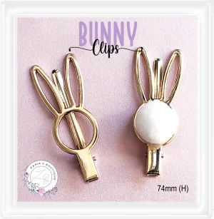 Gold Bunny Clips • Alligator Easter Rabbit Hair Clips