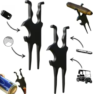 Golf Holder Divot Tool,3-in-1 Golf Holder Tool,with Beer Shotgun Opener for Carts,Magnetic Holders for Golf Cart,Clip & Beer Shotgun Opener Clamp,Golf Multi-Tools