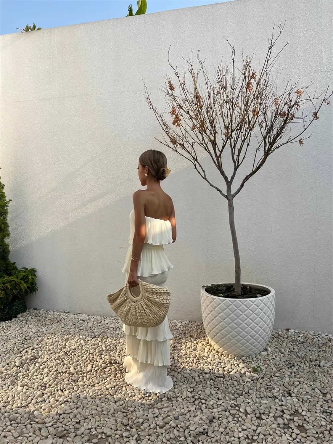 GRASS BAGS-Women's Straw Woven Vacation Beach Semicircle Handbag Natural Handmade Big Bag
