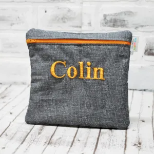 Gray Personalized Reusable Food Bag