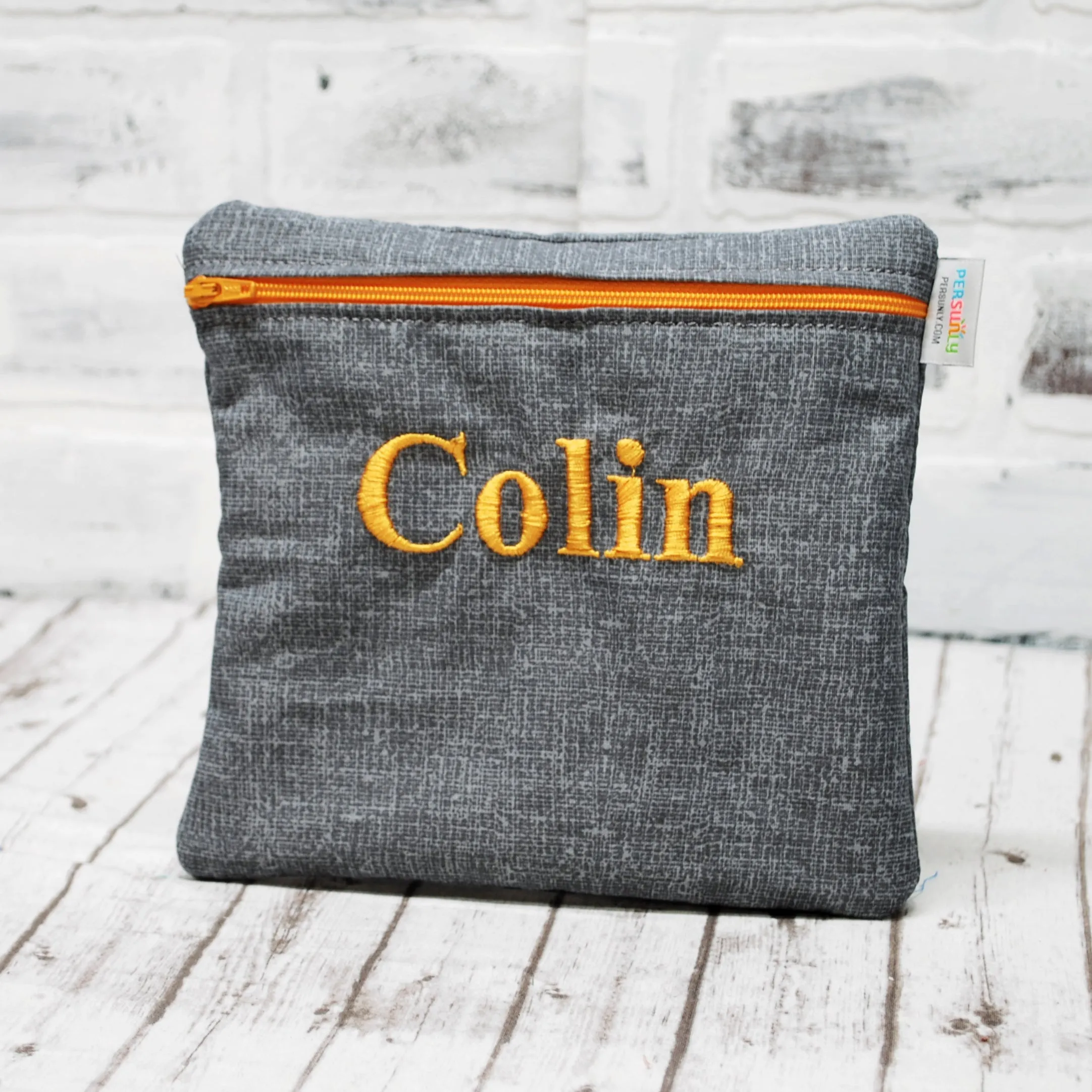 Gray Personalized Reusable Food Bag