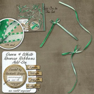 Green & White Reverse Ribbons Add On